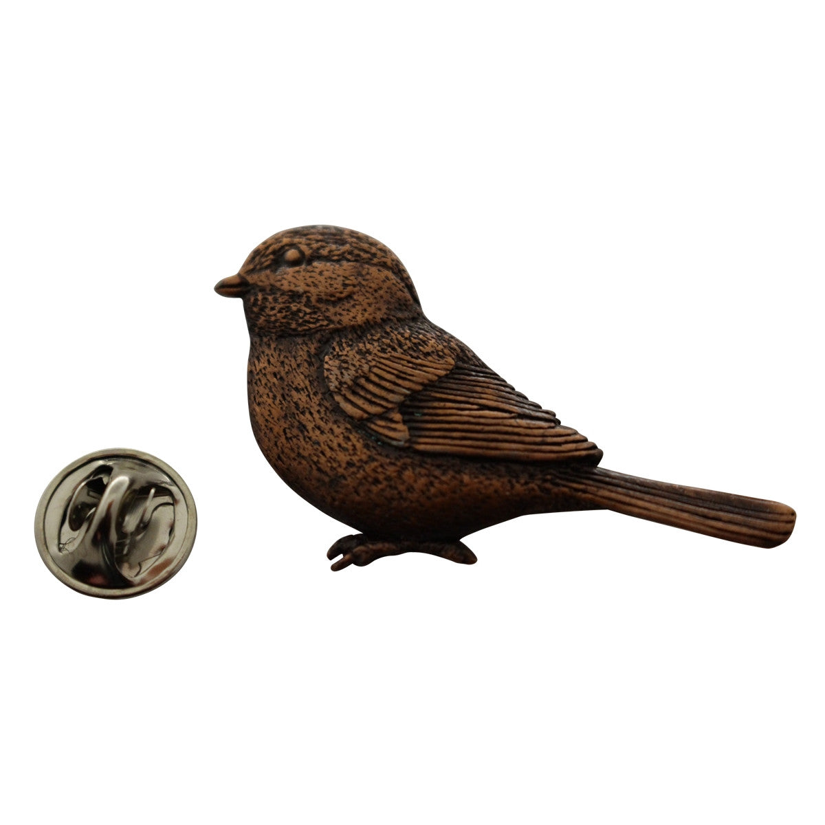 Chickadee Pin ~ Antiqued Copper ~ Lapel Pin ~ Sarah's Treats & Treasures